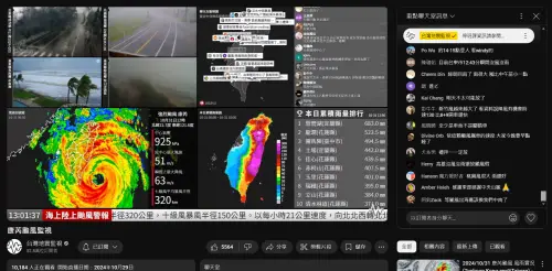 ▲今（31）日有超過1萬名網友同時上線觀看「台灣地震監視」，一起追蹤康芮颱風動向。（圖／翻攝Youtube）