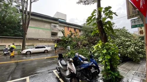 康芮颱風正式登陸台！北部災情曝光　汐止土石崩塌、永和路樹倒塌
