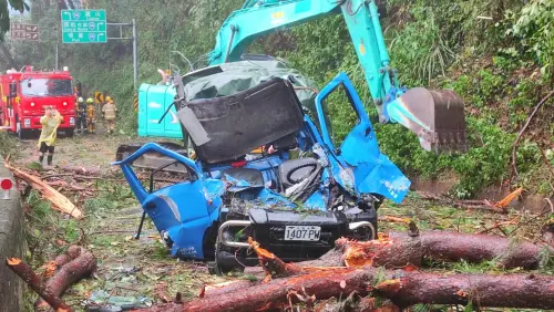 康芮恐怖強風!合歡山公路樹木壓車「車頭全凹陷」 1女遭砸慘死