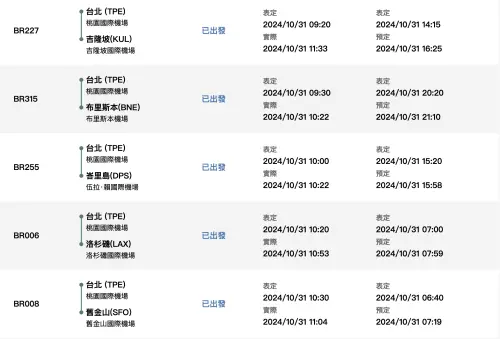 ▲從桃園機場啟程航班，有15班正常起降、4航班取消（圖／翻攝自長榮官網）