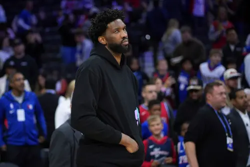 ▲費城76人當家中鋒Joel Embiid，日前在更衣室中和一名專欄作家發生衝突，過程中他推了對方一下。（圖／美聯社／達志影像）