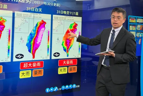 ▲氣象預報中心海象預報科科長林伯東「一方一圓」的特殊造型眼鏡，引起網友一陣討論。（圖／記者周淑萍攝）