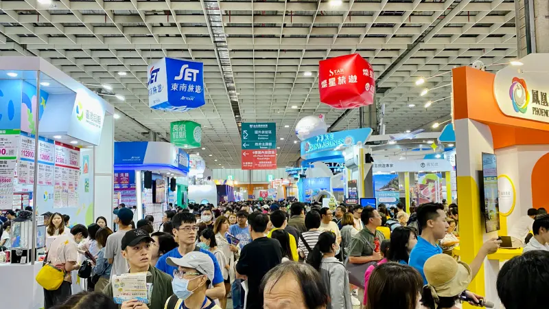 ▲2025 ITF台北國際旅展今天12:00當正式登場，現場將有飯店住宿券、餐券優惠，更有機會獲得免費機票。圖為去年盛況。（圖／記者蕭涵云攝）