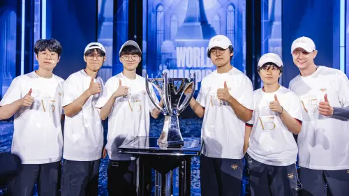 ▲T1戰隊勇奪《英雄聯盟》2024世界大賽總冠軍。（圖／取自LoL Esports）