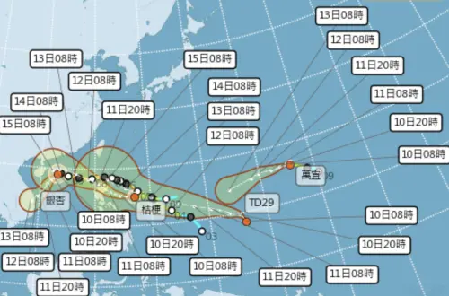 颱風動態整理！「銀杏、桔梗、萬宜、天兔」路徑、風雨影響一次看
