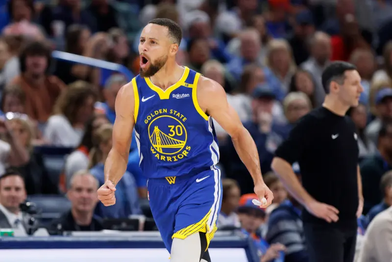 ▲金州勇士主將Stephen Curry全場23投13中，三分球13投7中，狂砍36分7助攻5籃板，帶領球隊以127：116贏球，拿下本季第8勝。（圖／美聯社／達志影像）