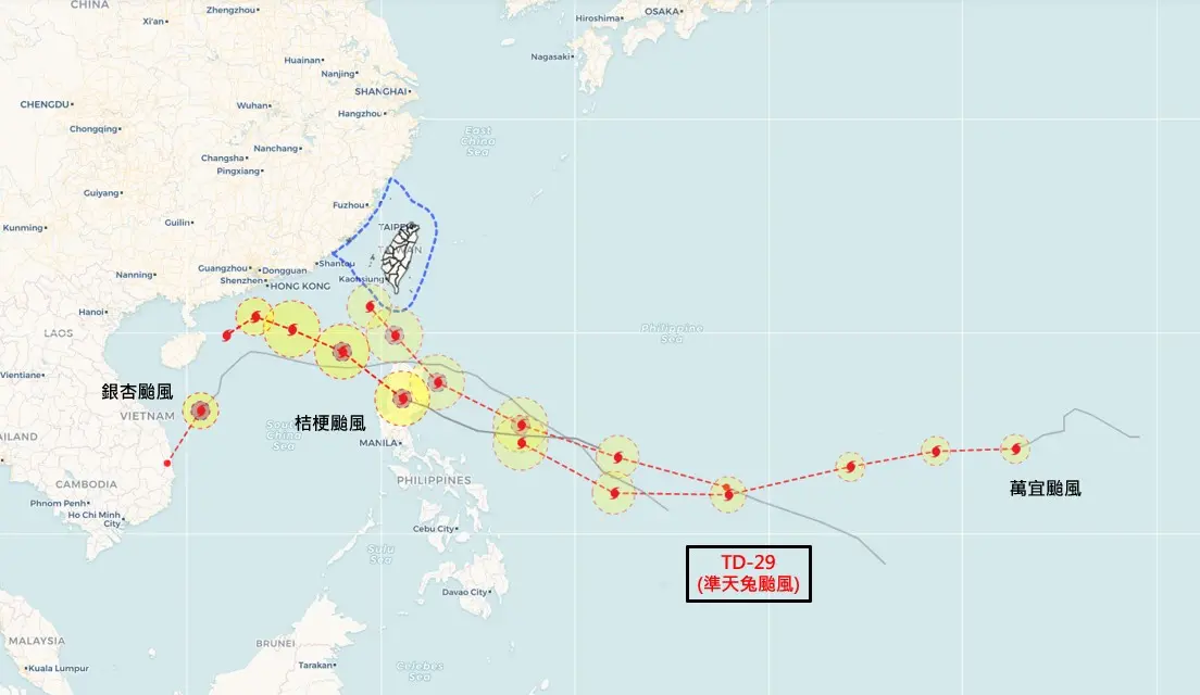 等不到四颱鼎立！準天兔颱風還在發育 最新預測「對台影響」出爐