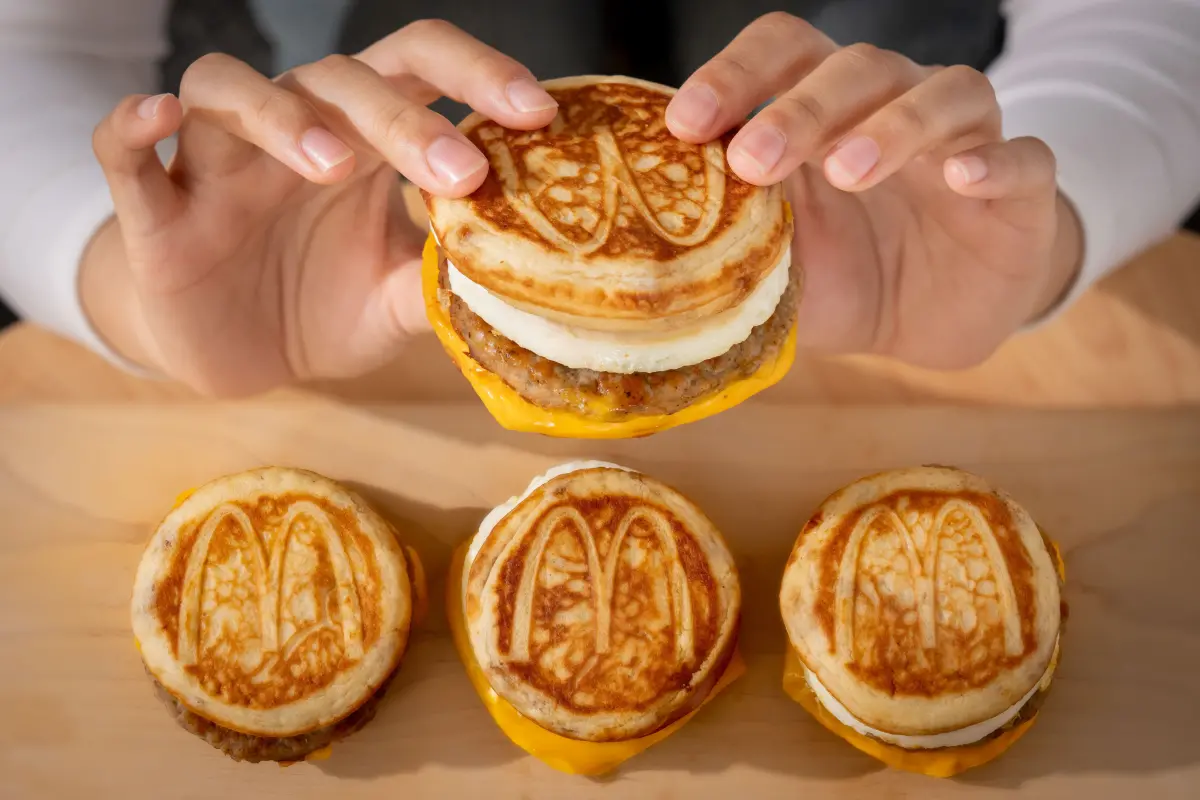 ▲麥當勞「McGriddles​​​​​​​厚鬆餅堡」比去年備貨三倍，4月23日起開賣230萬顆，擔心才起床又完售。價格多少錢？早餐時段到幾點、門市查詢、歡樂送外送攻略一次整理。（圖／台灣麥當勞提供）