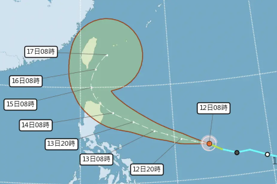 ▲天兔颱風今天凌晨2時生成，未來路徑對台灣有一定威脅，甚至可能發布海陸警。（圖／中央氣象署）