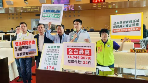 ▲市議員黃守達指5年來成立的路樹國賠案件，台中22件超過1400萬，為全台最高。（圖／記者顏幸如攝，2024.11.12）