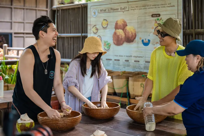 ▲《艾嘉食堂》中王大陸（左一）因為聽不懂「記者」的英文錯失美食記者報導的機會，讓楊祐寧（右二）超崩潰：「我們的必比登推薦就這樣錯過了！」（圖／泰坦星文創影視提供）