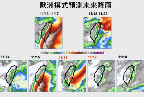 ▲受天兔颱風影響，週五、週六「花東、屏東、南部山區」的降雨非常明顯。（圖／賈新興提供）