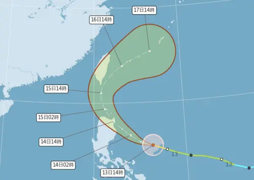 天兔颱風「明天清晨發海警」！強度持續上升　3地颱風假機率較高
