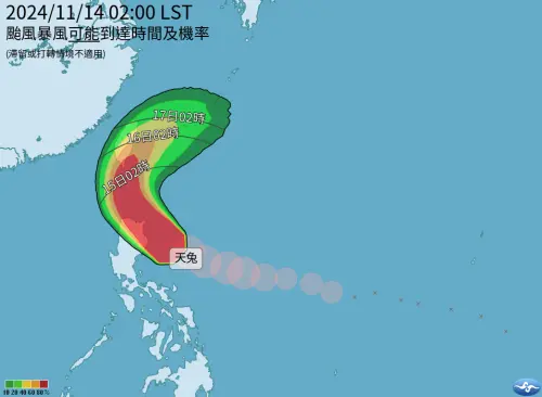 颱風動態整理！天兔「新路徑、強度、風雨影響、停班課機率」一覽
