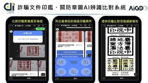 ▲「AI辨識詐騙文件印鑑關防系統」，一旦查獲詐騙集團成員，即可依該分析結果，結合偵訊技巧有效取證，向上溯源，有效打擊犯罪。（圖／高市警局提供）