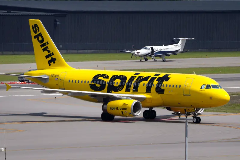 ▲美國廉航「精神航空」（Spirit Airlines）已聲請破產保護。（圖／美聯社／達志影像）