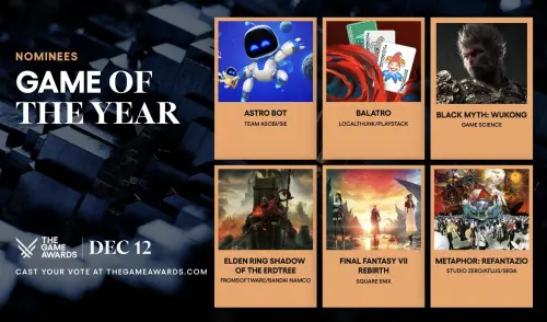 ▲2024 The Game Awards（TGA）年度最佳遊戲入圍組合。（圖／TGA提供）