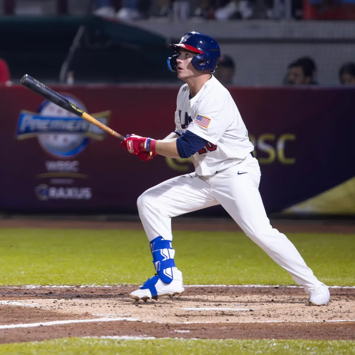 ▲美國隊Ryan Ward昨天在9局上夯出超前致勝陽春砲，助攻中華隊挺進冠軍戰，他回憶起今年在大聯盟春訓在大谷翔平身邊學習到很多。（圖／取自WBSC X)