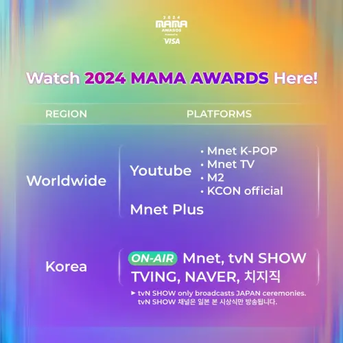 ▲2024 MAMA全球有免費YouTube轉播。（圖／Mnet 엠카운트다운(M COUNTDOWN) X M2臉書）