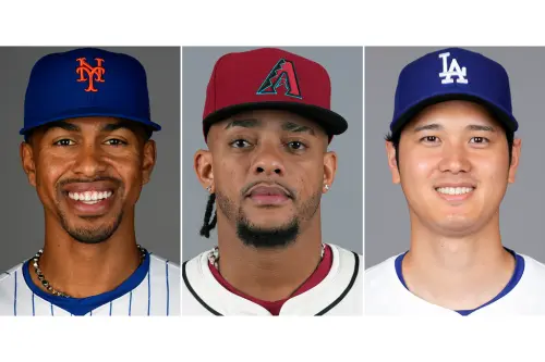 ▲美國棒球作家協會（BBWAA）成員投票選出的本賽季個人獎項的3名決賽入圍者，有洛杉磯道奇日籍球星大谷翔平、紐約大都會隊的球星Francisco Lindor、以及亞利桑那響尾蛇的Ketel Marte。最終是由大谷翔平獲獎。（圖／美聯社／達志影像）