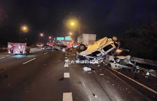 國道1號新營段北上重大車禍！多車「撞成一團」　現場畫面曝光
