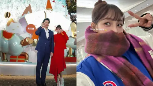 ▲林襄昨晚還在信義區與台北市長蔣萬安和聖誕樹拍照，今日凌晨就出門搭機飛往日本看球賽。（圖／台北市商業處臉書、林襄IG）