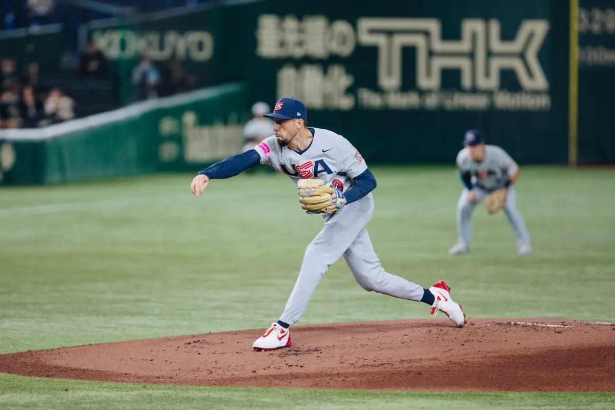 ▲世界12強棒球賽，美國隊在銅牌戰派出老將Casey Lawrence先發，繳出6局無失分的超好投，幫助美國隊拿下隊史首面銅牌。（圖／翻攝自 USA Baseball X）