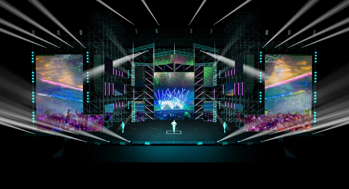 ▲高雄跨年舞台打造出「大船出港、航向星際」的華麗視覺（模擬示意圖）。（圖／高市府提供）