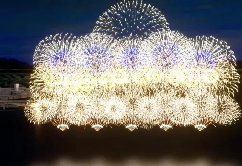 今年煙火總發數超過3萬發,為歷年最多,時長13分14秒,以黃、藍、綠、紅四大色系展開煙火四大篇章 ▲今年煙火總發數超過3萬發,為歷年最多,時長13分14秒,以黃、藍、綠、紅四大色系展開煙火四大篇章