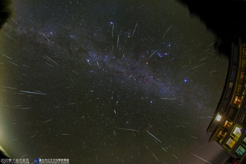 ▲年度壓軸「雙子座流星雨」將在12/14爆發，「每小時天頂流星數」高達150顆。（圖／台北市立天文館提供）