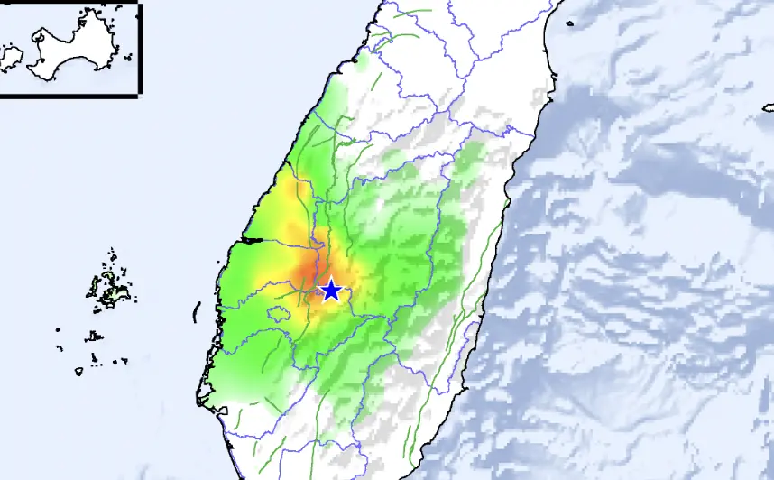 ▲今（1）日上午8時57分，嘉義縣阿里山鄉發生芮氏規模4.2地震。（圖／中央氣象署）