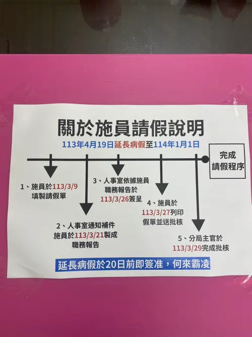 ▲新莊分局說明施姓員警請假爭議。（圖／新莊分局提供）