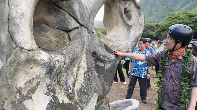 ▲賴清德下午赴古蘭尼牧場,此為《侏羅紀公園》拍攝地點。(圖/總統府影片)