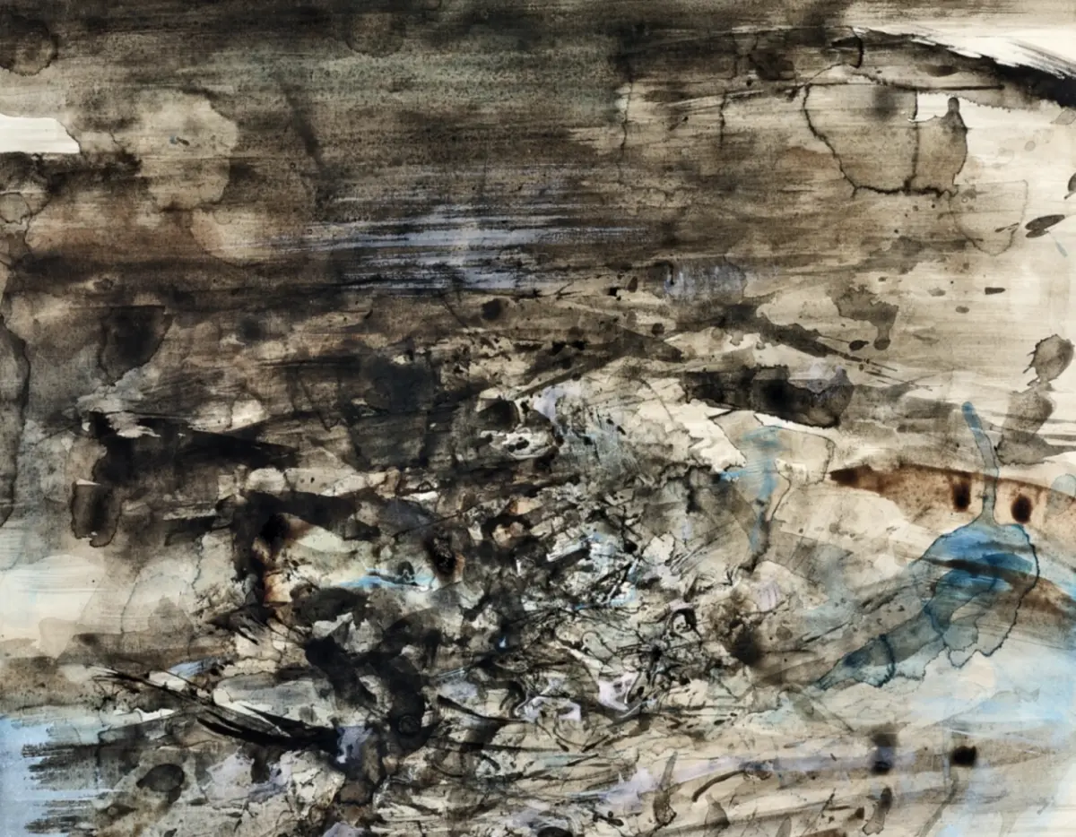 ▲趙無極1958年起創作的版畫皆以《無題》命名，雖是無題目的抽象畫， 但仍可看出旺盛的生命力。（圖／翻攝自邦瀚斯）