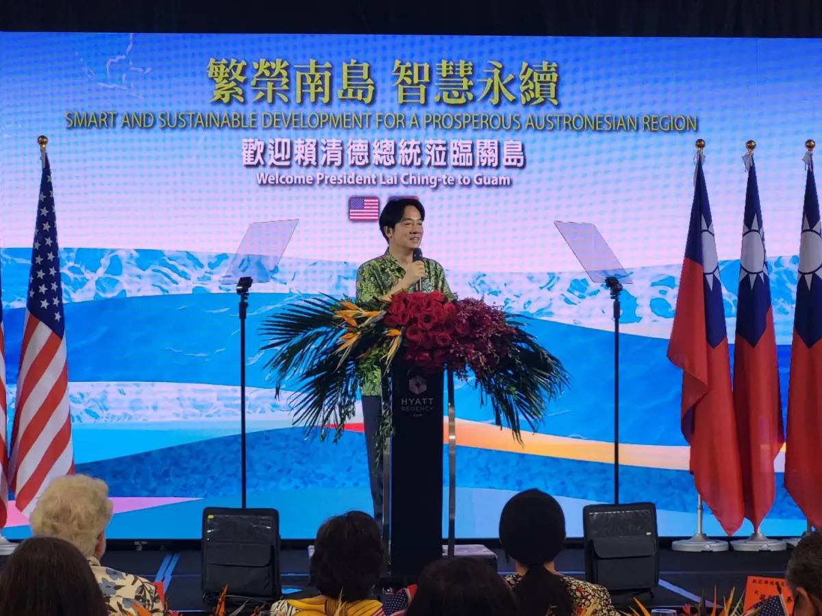 ▲賴清德午間出席僑宴，直呼台灣棒球贏美國。（圖／記者陳佩君攝，2024.12.05)