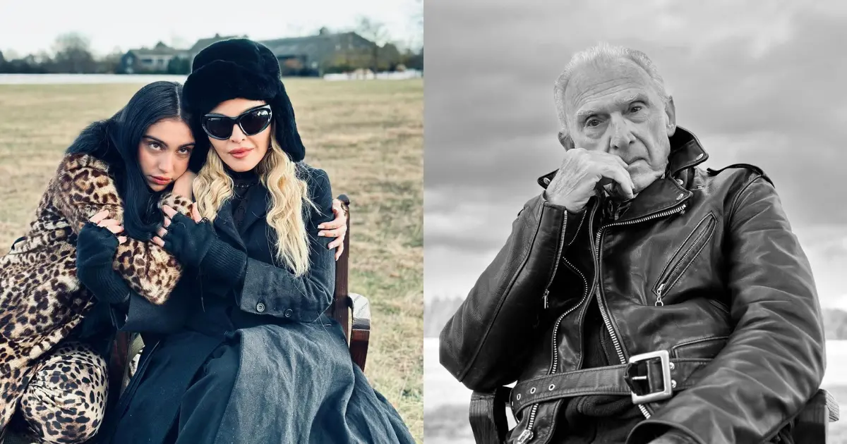 ▲瑪丹娜（前排左二）與93歲父親（前排左一），以及6個孩子們一起共度感恩節，表示很難忘父親在接連喪妻、喪子後的痛哭，對於親情更加珍惜。（圖 ／摘自IG）