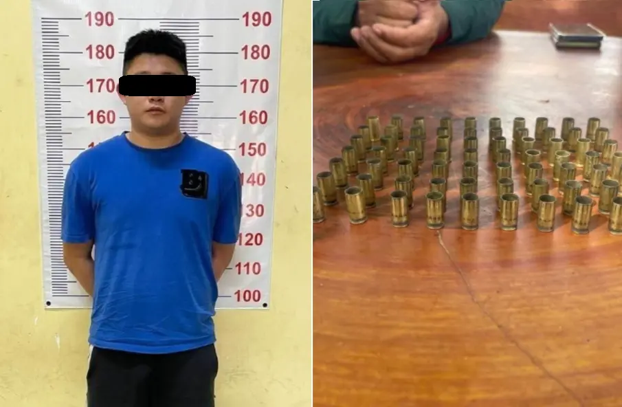 ▲20歲台灣男子在柬埔寨連開71槍被逮。 （圖／翻攝自柬中時報）