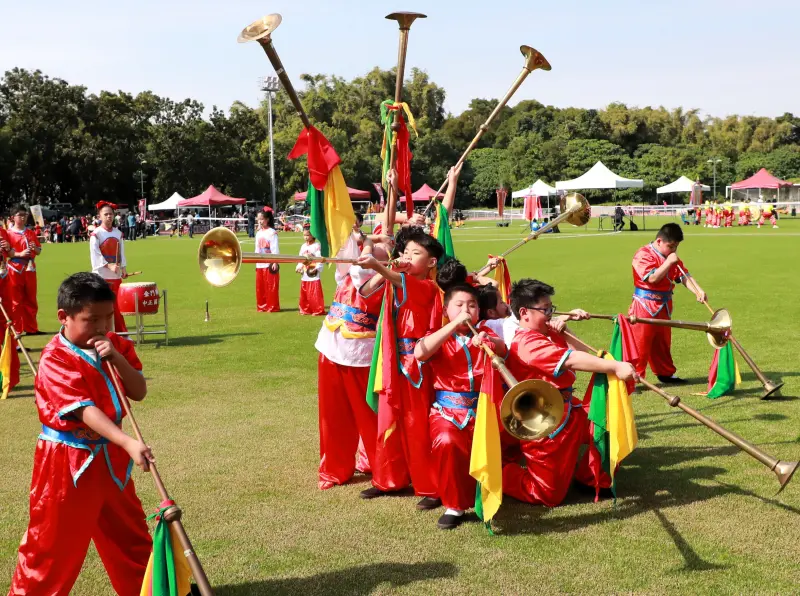 ▲金門中正國小哨角隊勇奪文陣十連霸。(圖/ 臺灣大學)