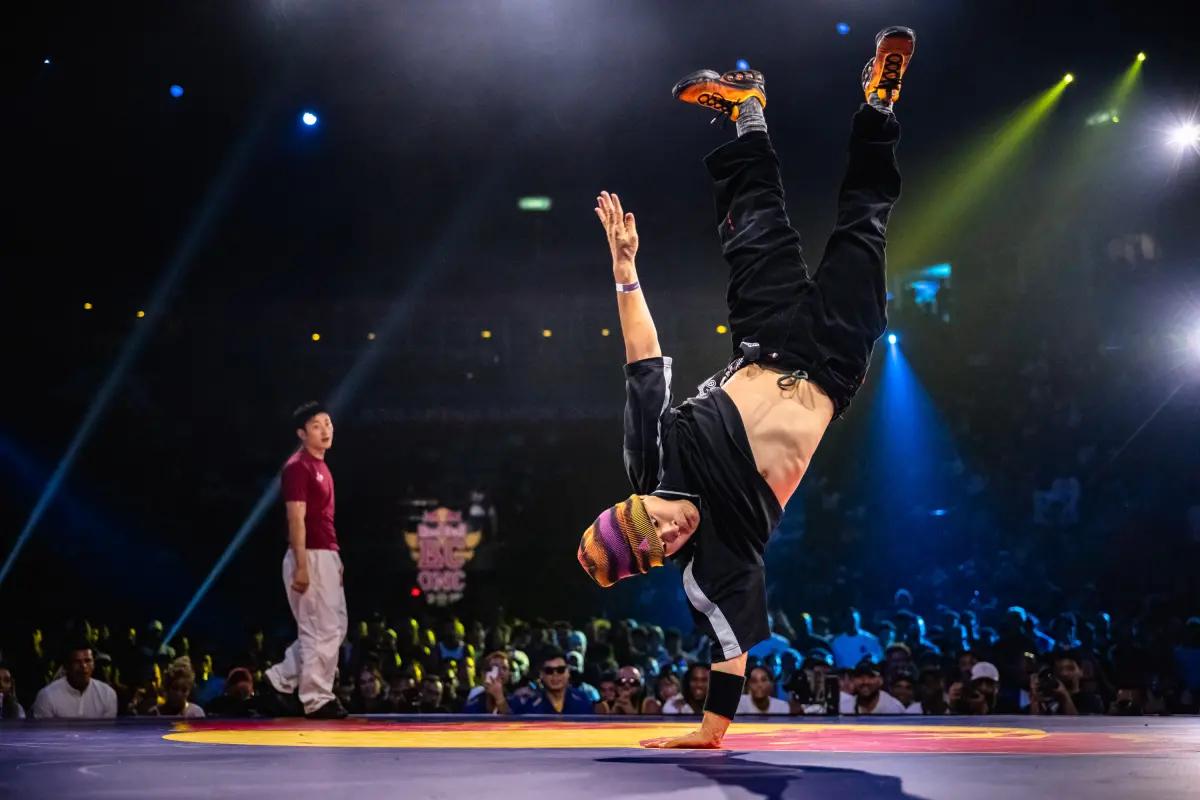 ▲B-Boy Quake（孫振）在2024 Red Bull BC One展現個人色彩，激戰後惜敗南韓好手Zooty Zoot。(圖/Red Bull提供)