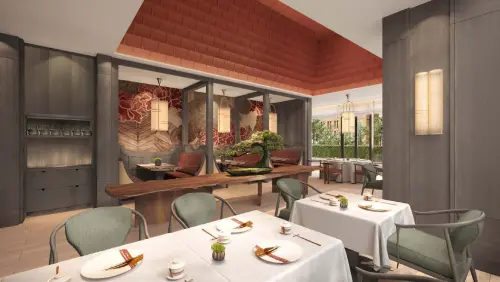 ▲中餐廳則在設計上重新演繹傳統中式建築的精髓。（圖／台北嘉佩樂酒店提供）