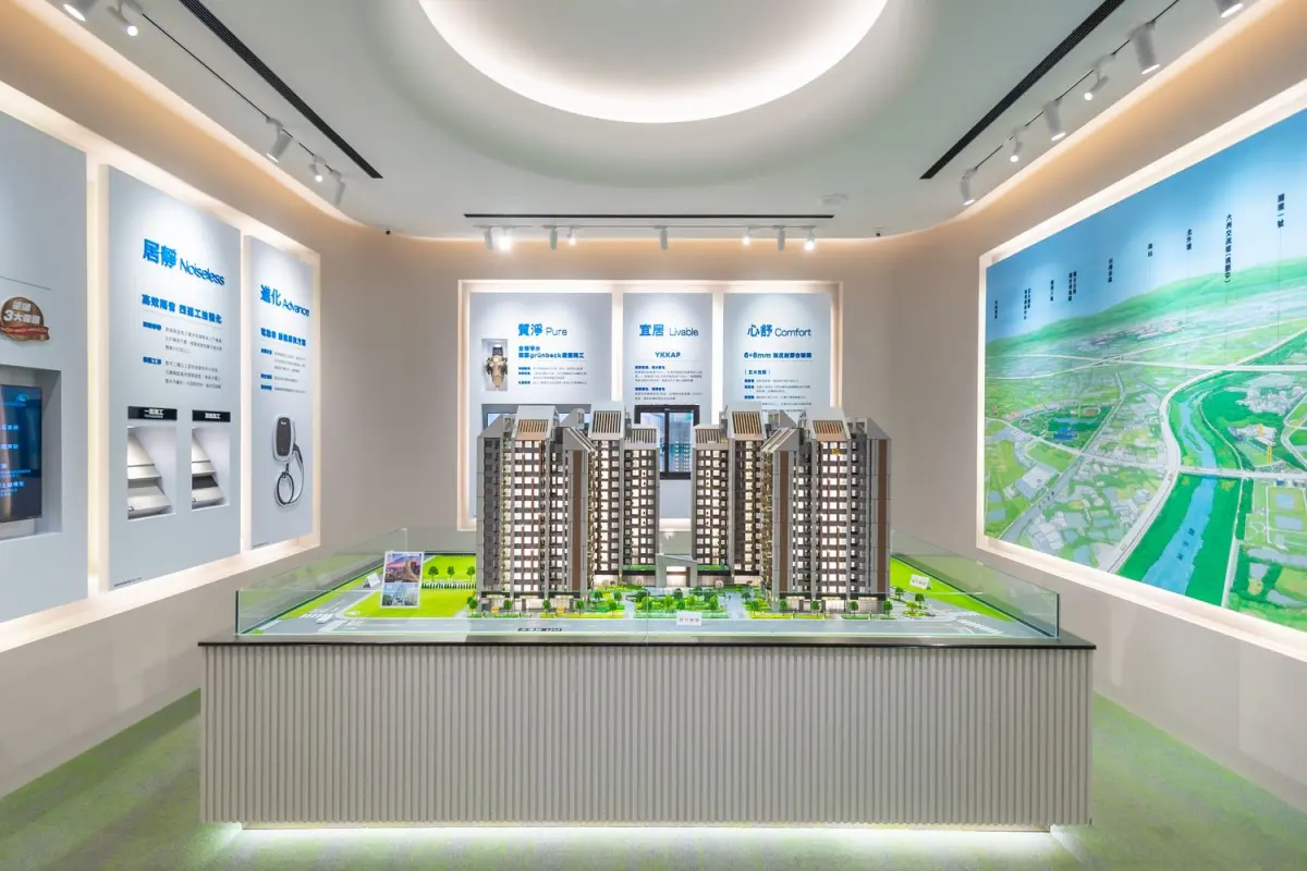 ▲「遠雄山禾」建築採風車型配置，達到戶戶通風採光是該案一大賣點，以38、42坪三房為主力。（圖／業者提供）