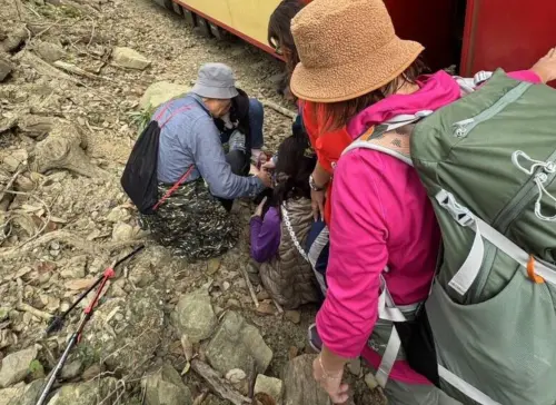 婦人拍照誤闖鐵軌區！遭阿里山小火車擦撞　左腳骨折送醫救治
