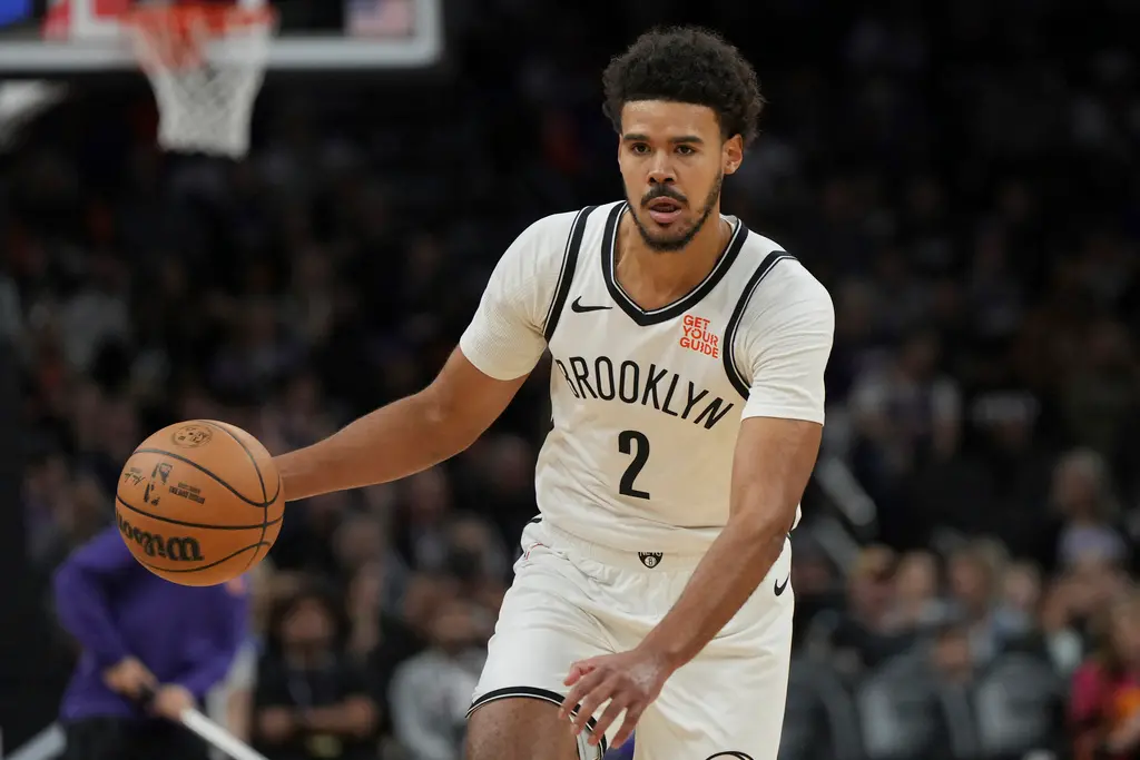 ▲根據NBA記者Marc Stein透露，「籃網仍在尋求交易Cameron Johnson，且至少將索要多枚首輪籤。」（圖／美聯社／達志影像）