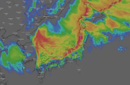 ▲冷空氣幾乎完全籠罩日本全國，各地低溫持續下滑。（圖／「台灣颱風論壇｜天氣特急」臉書）