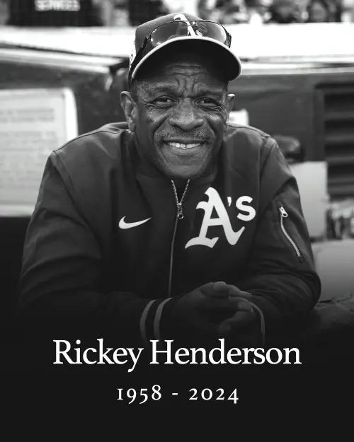 ▲奧克蘭運動家球團今（22）日宣布，被譽為史上最偉大的開路先鋒Rickey Henderson逝世，享壽65歲，他同時是大聯盟歷史上的盜壘、首局首打席全壘打以及得分數的紀錄保持人。（圖／翻攝自大聯盟 X）