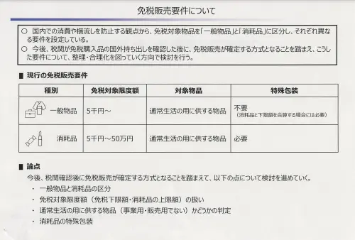 ▲日本預計在2025年取消消耗品的免稅金額上限50萬。（圖／翻攝日本觀光廳報告）