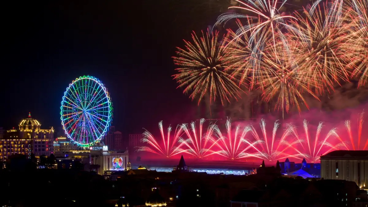 ▲義大世界跨年煙火每年吸引數萬人潮，特別規劃周邊道路三階段的進散場交通管制，車輛離場也有指定動線，自駕前往的民眾需留意。（圖／義大世界提供）