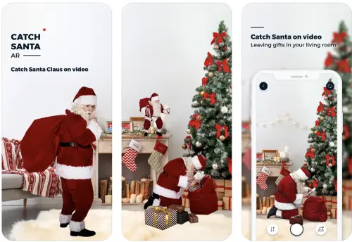 ▲「Catch Santa AR」可以透過聖誕老公公AR，製作聖誕老公公現身家中的照片或影片。（圖／翻攝官網）