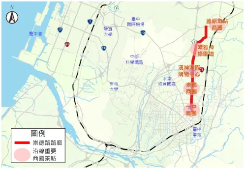 ▲中捷紅線從豐原一路往南延伸到一中商圈。（圖／台中市政府提供，2024.12.24）