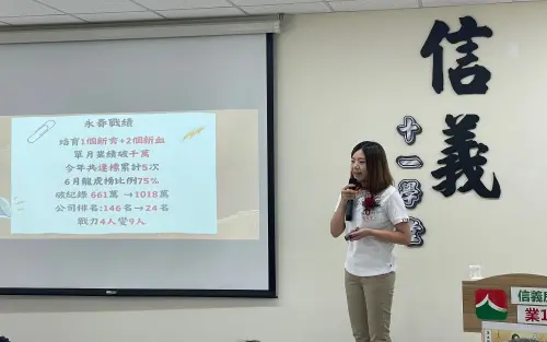 ▲信義房屋忠孝永春店經理劉芠伶，選上忠孝永春店長後接店時，僅有4名夥伴，作為新任且為數不多的女性店長，擁有很多嘗試空間，陪伴夥伴奮戰，帶店不到1年就讓業績破紀錄，團隊至今也成長到9人。（圖／信義房屋提供）